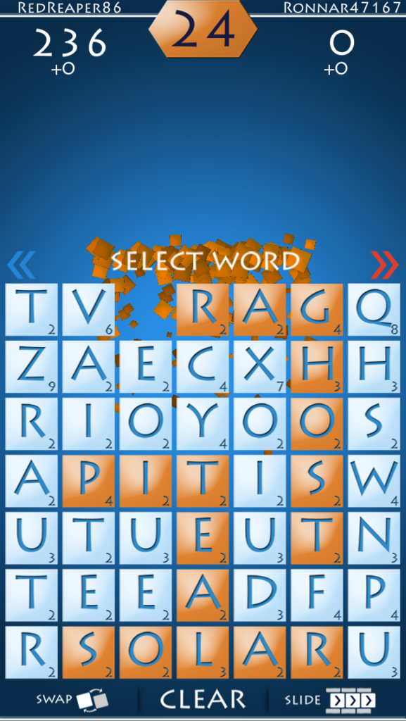 Letterslide gameplay